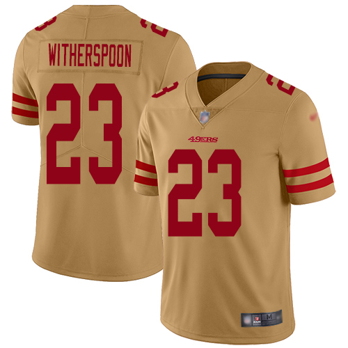 San Francisco 49ers Limited Gold Men Ahkello Witherspoon NFL Jersey #23 Inverted->youth nfl jersey->Youth Jersey